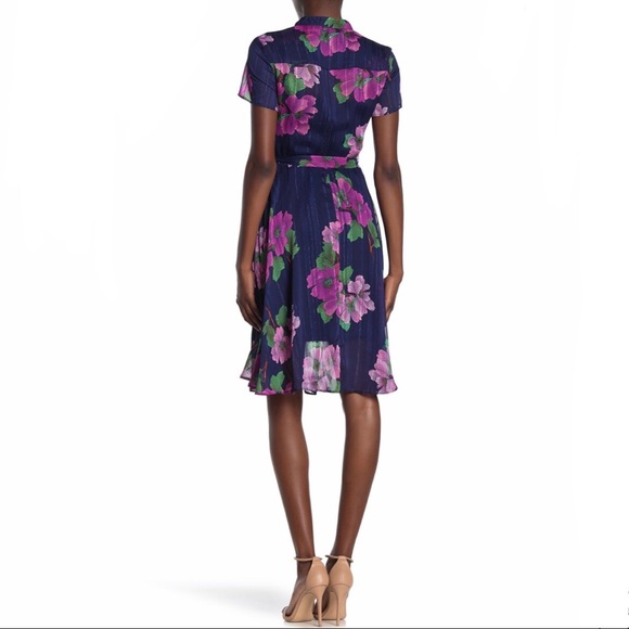 ❌SOLD❌NWT Nanette Lepore floral navy sheer dress - Picture 3 of 8